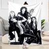 Rock Band Black Leather Blanket Durable Comfort Suitable for Couch Sofa Office for All Occasions Playful Design Best Holiday Gift for Friends Family