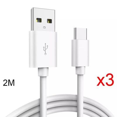 USB-C Charging Cable - E.F.CONNECTION - Pack of 3 - 2 Meters - Compatible Xiaomi 15 14 13 12, 11, Redmi Note 14 13 12