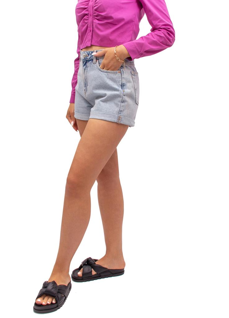 Women's Denim Shorts Mom Fit Light Blue 36 S Firi