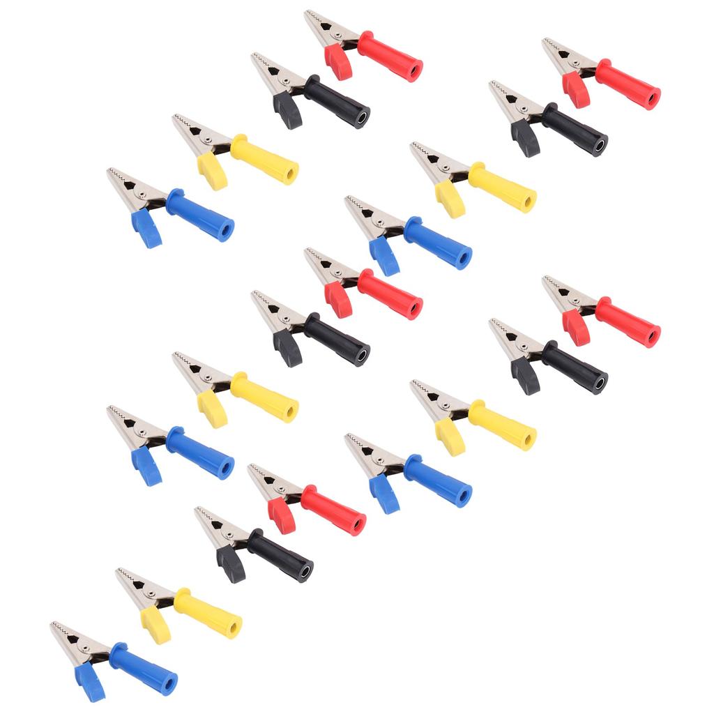 5Set Test Leads Clips Brass PVC Car Battery Charging Tests Clamp with 4mm Jacks for Wires