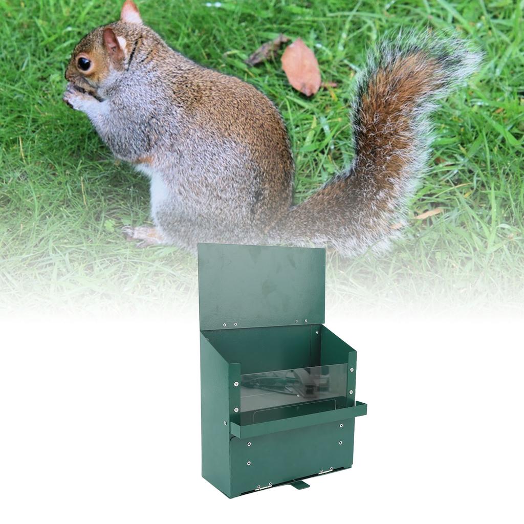 Futterautomat, Metall Futterautomat mit transparenter Acrylplatte Haustier-Picknicktisch Zusammengebaute Futterbox für den Außenbereich Garten