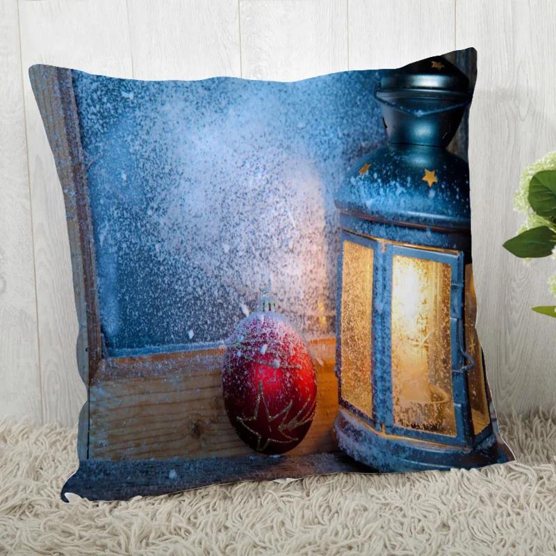 Custom Decorative Pillowcase Christmas Square Zippered Pillow Cover 35X35,40x40,45x45cm(One Side)