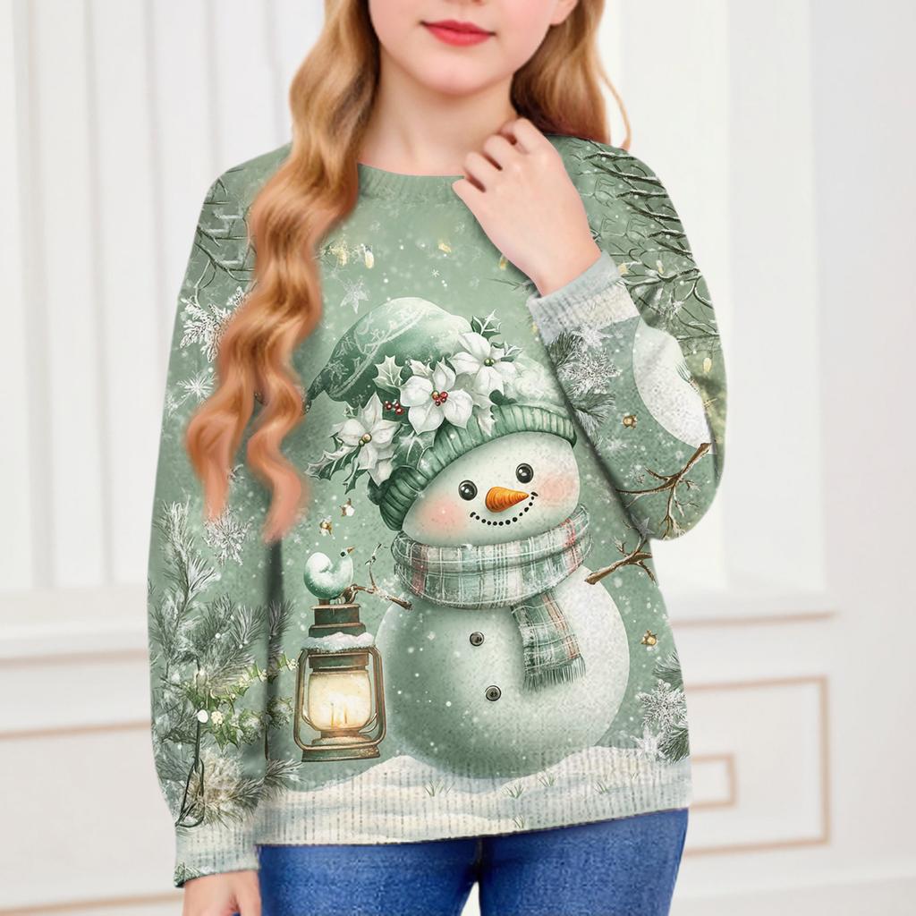 Christmas Day Sweatshirts For Children Boys And Girls Knit Sweater Cute Shirt Fall Crewneck Pullover Tops