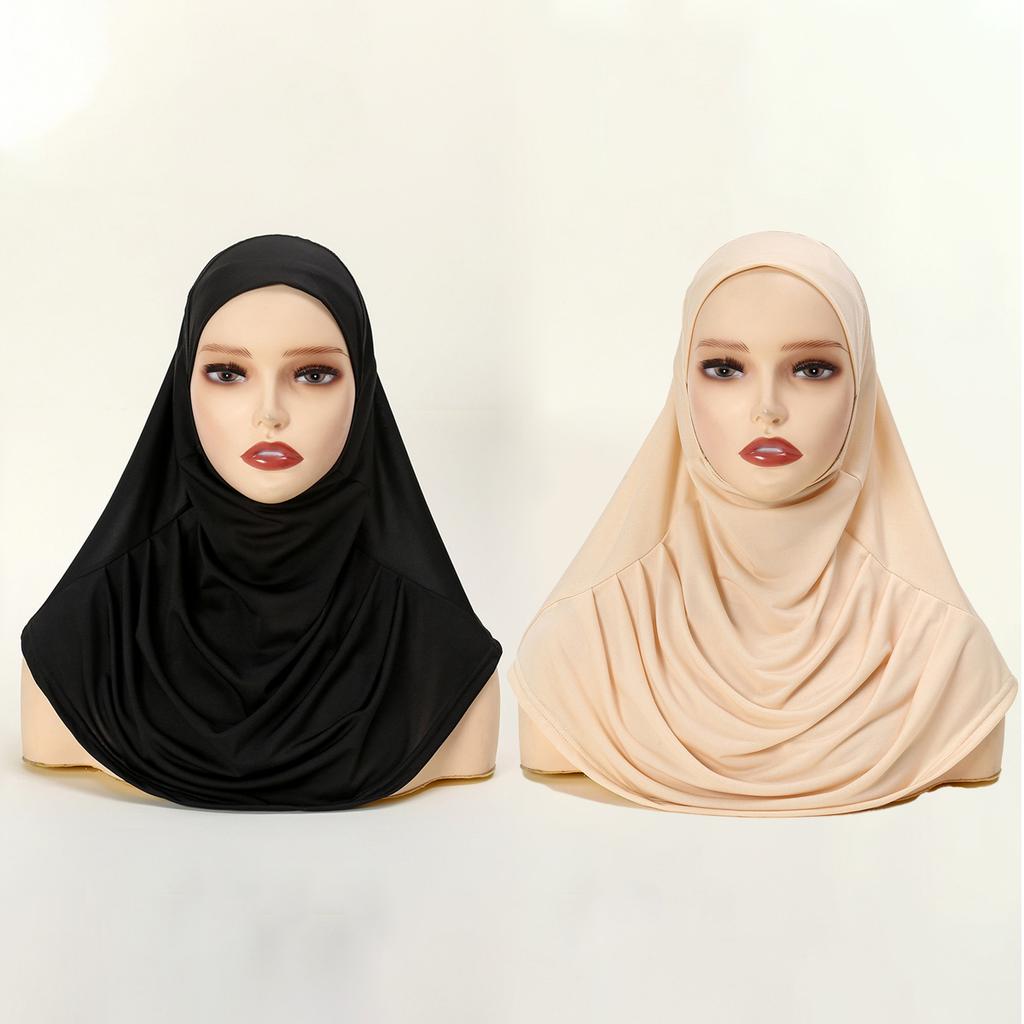 Large Plain Muslim Ethnic Scarf Women Hijab Islamic Muslim Hijab Instant Turban Arabic Scarfs Khimar Fashion Ramadan Headwraps