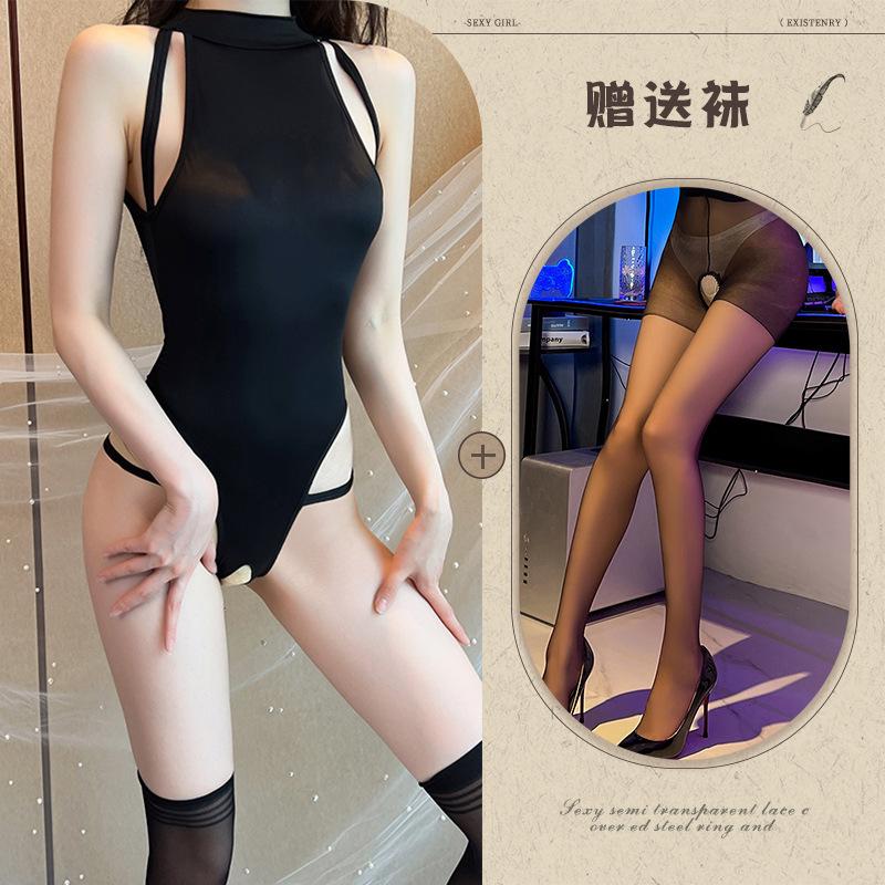 New Underwear Onesie Open Crotch Set Sexy Temptation Hot Free
