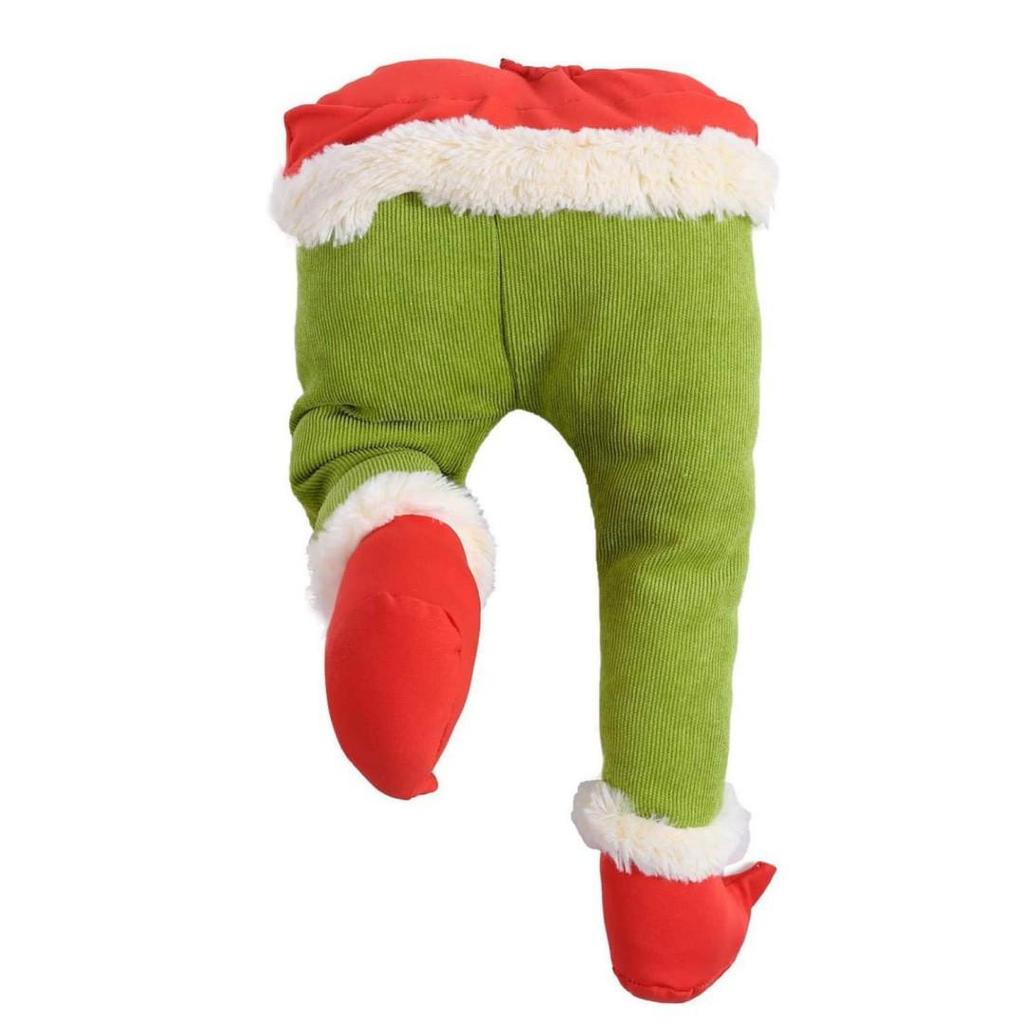 Jia He Grinch Elf Leg Plush Christmas Ornament