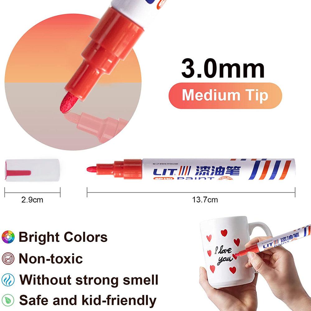 Waterproof Car Paint Pen Wheel Tire Oily Painting Marker Touch Up Fill Paint Pen Scratch Remover Vehicle Tyre Paint Mark Pen