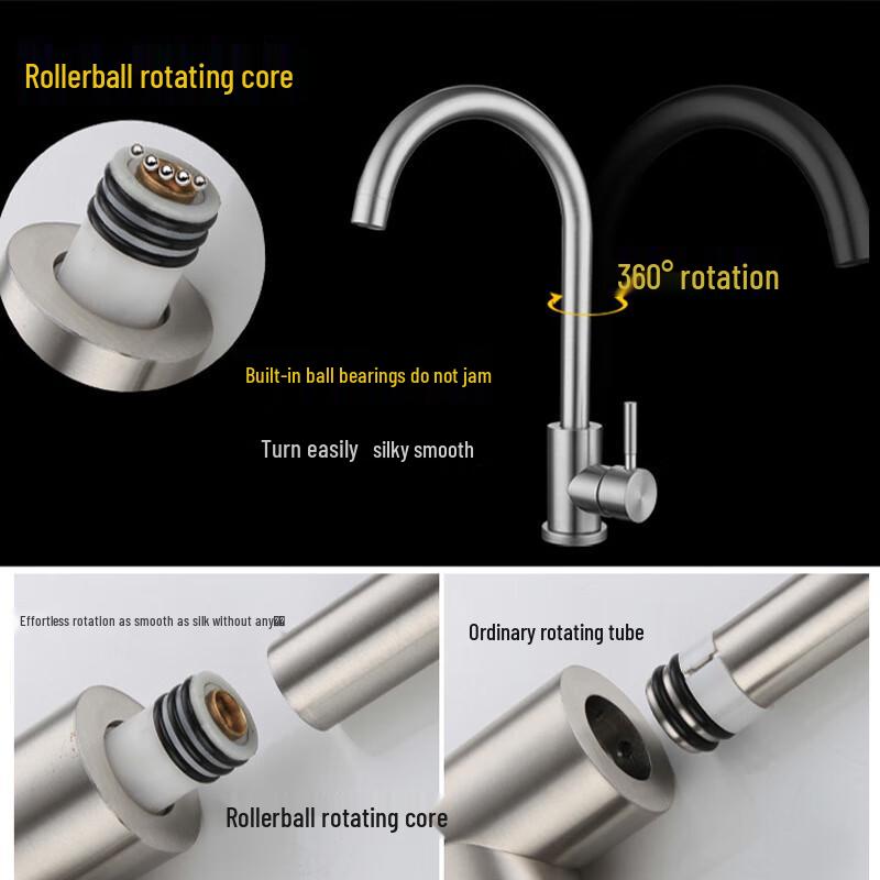 YIXI 304 Stainless Steel Kitchen Sink Faucet