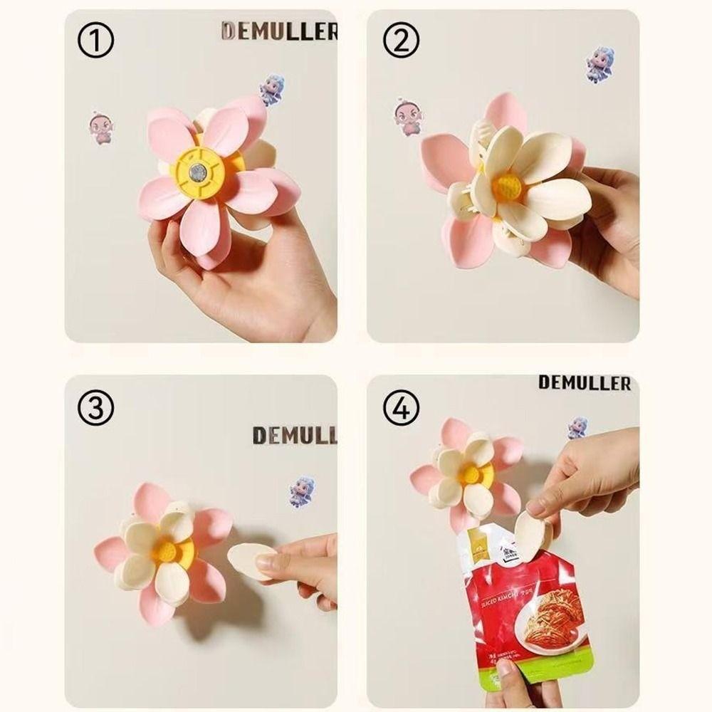 2 In 1 Sealing Clips for Food Storage Double-Layer Flowers Chip Clips for Snacks