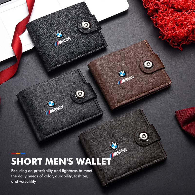 Men Short Leather Credit ID Card Holder Wallet Purse Clutch For BMW E90 E60 E46 E39 F30 F10 E87 X3 X4 X5 X1 G30 G20 nlxk36