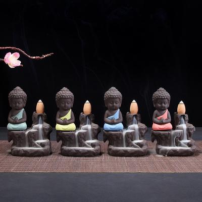 The Little Monk Censer Creative Home Decor Small Buddha Incense Holder Backflow Incense Burner Use