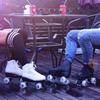 Flash Wheel Roller Skates With LED Light Double Line Skates 4 Wheels Two Line Skating Shoes for Adults