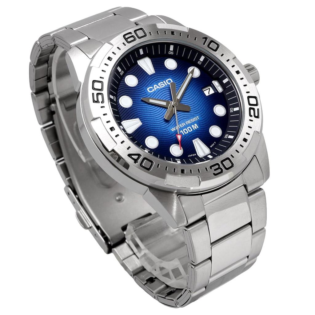 Casio Standart Analog Kuvars Saat MTD-140D-2AV Metal Kordon Mavi Erkek
