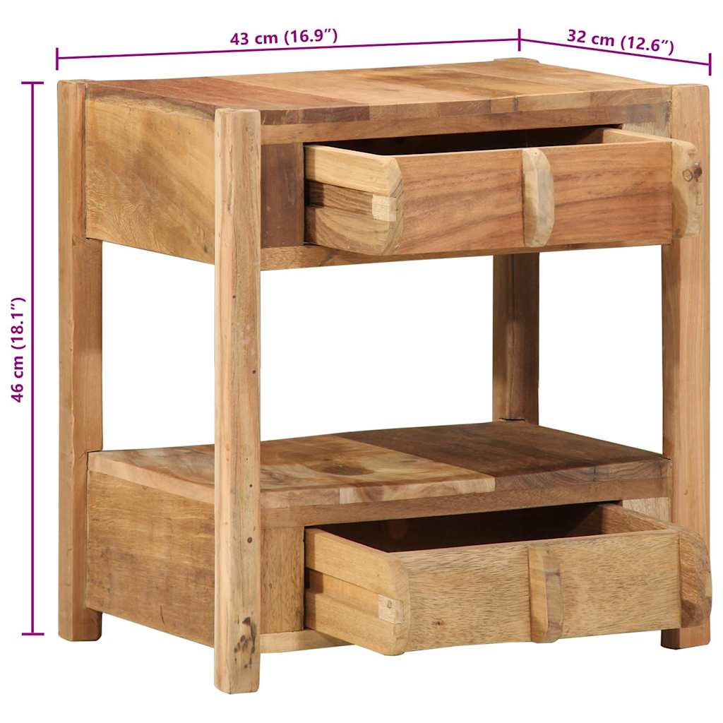 Side Table Brown 43 x 32 x 46 cm Solid Upcycled Wood