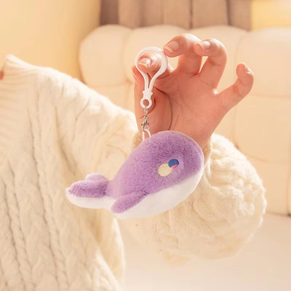 Bag Charms Whale Plush Doll Fluffy Soft Whale Plush Key Ring Whale Plush Pendant Handbag