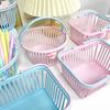 Cesto Portaoggetti da Cucina Vuoto Portatile Cesti Doccia Bagno Cesti da Tavolo per Frutta Giocattoli Bambino Snack Organizer in Plastica