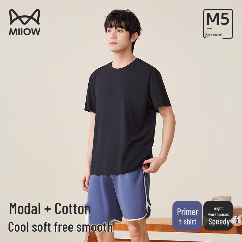 MiiOW Men s Ice Silk Modal Short Sleeve T-Shirt 3XL