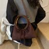 Retro Suede PU Leather Womens Handheld Shoulder Bag Single Shoulder Crossbody Bag Autumn Winter Faionable Commuting Handheld Bag