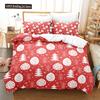 Merry Christmas Duvet Cover Set Twin King Queen Cartoon Santa Claus Bedding Set Polyester Christmas Gingerbread Man Quilt Cover