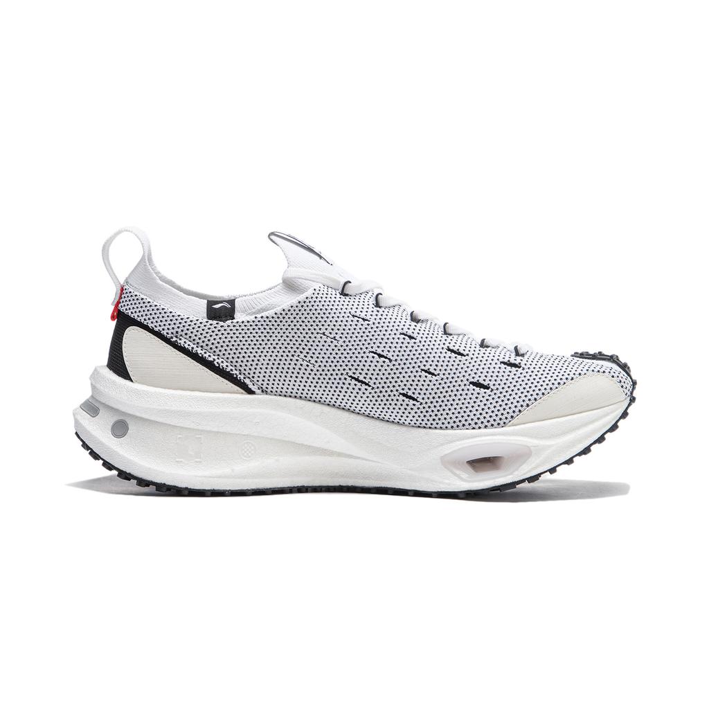New LiNing Cushioning Wear Resistant Low Top Running Shoes Unisex White Black AZGU001-2