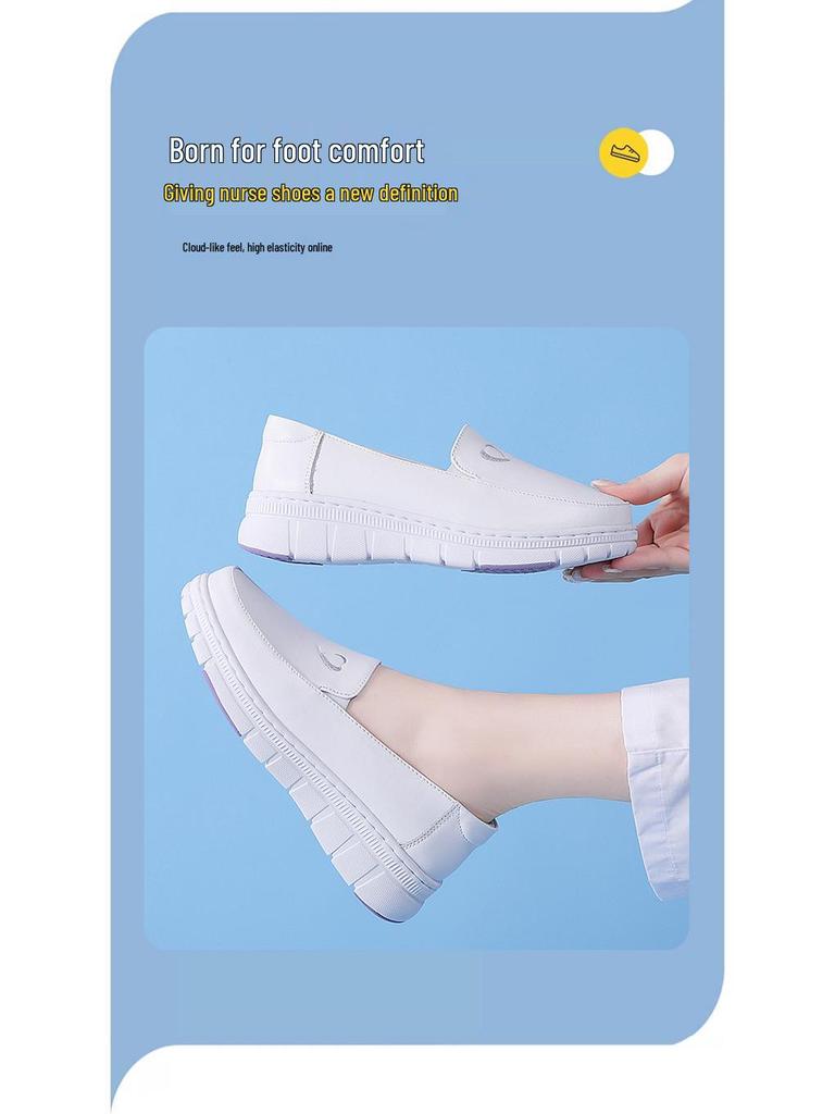 Scarpe da infermiera da donna impeccabili, suola morbida, traspiranti, antiscivolo - Calzature piatte comode per il lavoro in ospedale.