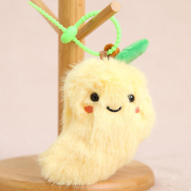 Plush Fruit Keychain With Smiley Face For Girls And Kids Cute Bag Charm Accessory