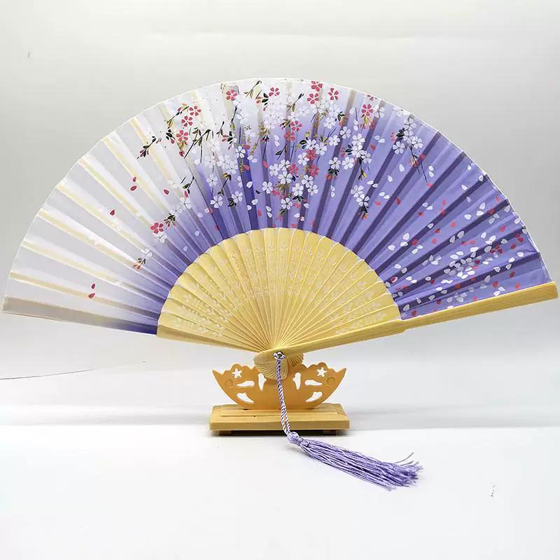 Chinese Style Folding Fan for Men, Portable, Retro Style, Classical, Traditional Hanfu, Black and Green, Bamboo Design