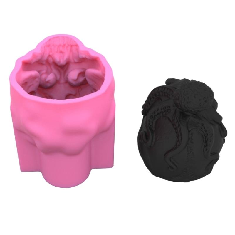 Octopus Skull Ornament 3D Candle Soap Mould DIY Candle Epoxy Mold Handmade Candle Aroma Wax Soap Molds for Decorations