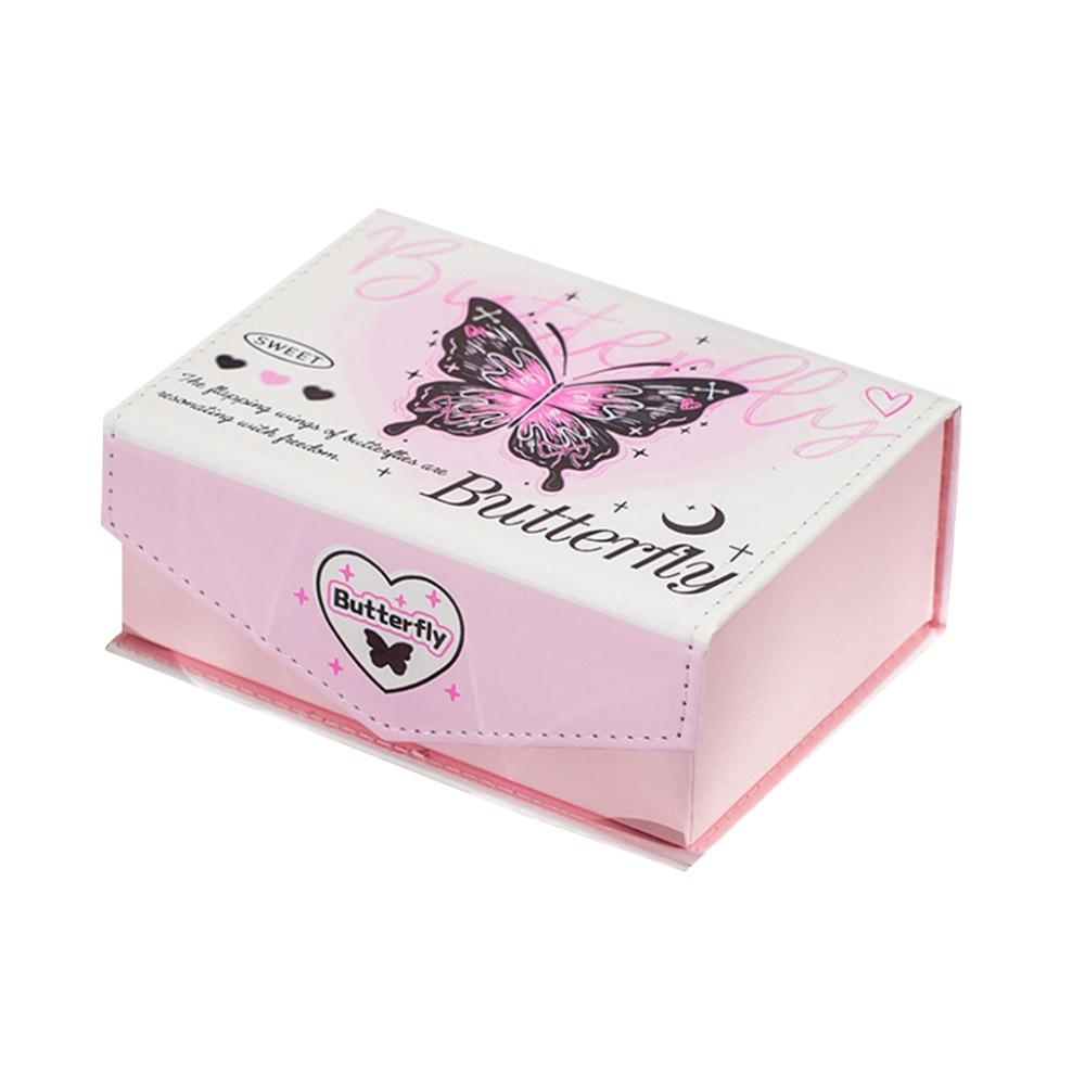 

Коробка для карток з ПУ шкіри з метеликом, великої місткості, коробка для візиток, міцна коробка для зберігання карток айдолів 1