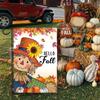 Autumn Harvest Garden Flag Double Sided Pumpkin Patch Scarecrow Sunflower Print Flag Seasonal Decor for Outdoor Yard Lawn Patio