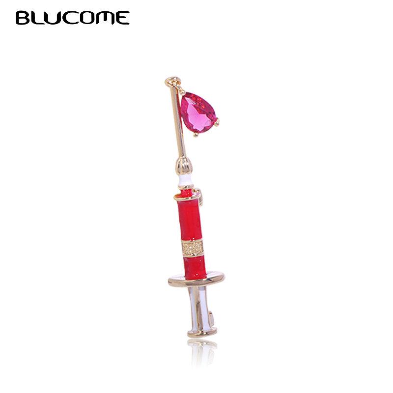 

Blucome яркая эмалированная брошь, булавки для женщин, доктор, медсестра, работа, банкет, аксессуары, зажим для воротника костюма синий