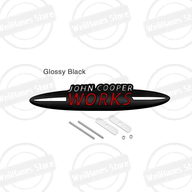 Metallo Per John Cooper Works Mini Cooper S JCW R56 R57 Countryman Clubman Paceman Adesivo Griglia Emblema Badge Carrozzeria Posteriore Bagagliaio Auto