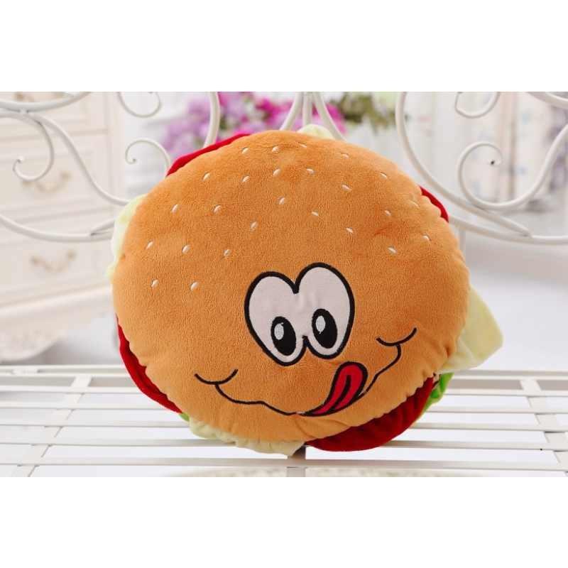 Hamburger Plush Expression Toy Cartoon Stuffed Doll Cushion Gift Decoration