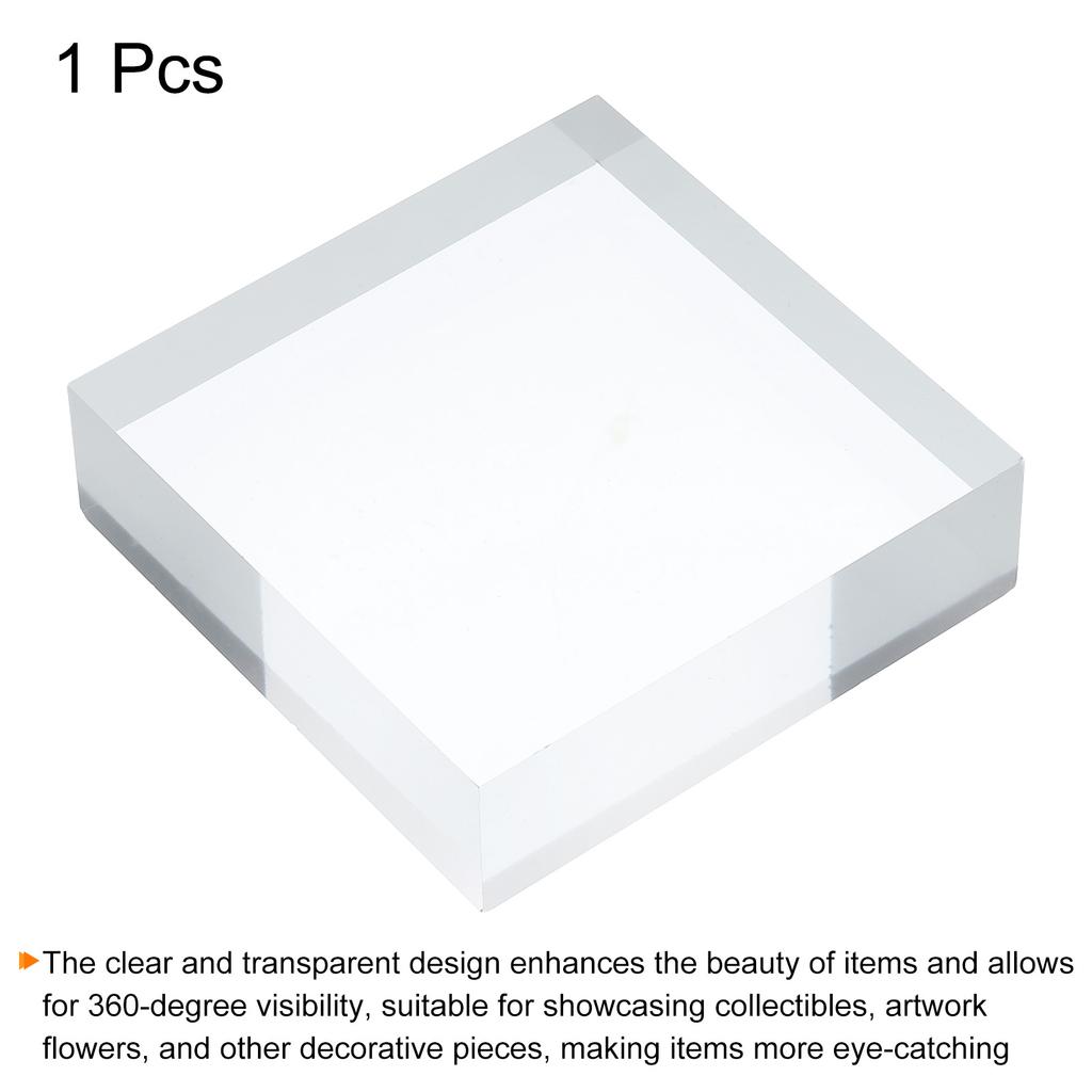 1pcs Acrylic Square Display Stand Base Solid Clear Display Block Clear Jewelry Stand Ring Showcase Holder Base for Collectibles