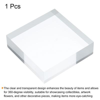 1pcs Acrylic Square Display Stand Base Solid Clear Display Block Clear Jewelry Stand Ring Showcase Holder Base for Collectibles