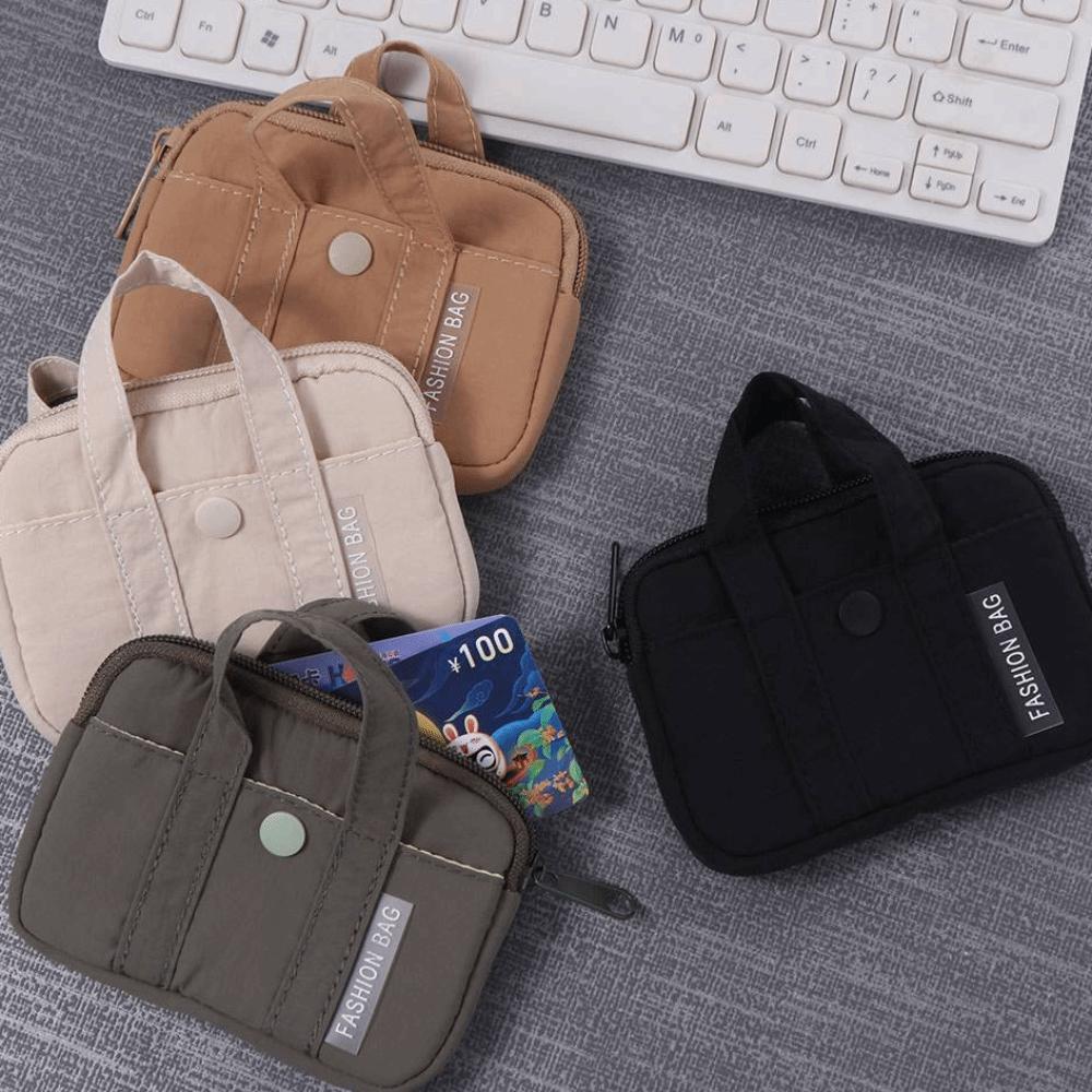 Practical Portable Nylon Coin Purse Korean Style Zipper Pouch Men Wallet Lightweight Card Holder Mini Earphone Storage Bag Girls