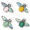 Classic Alloy Butterfly Brooch Pin With Faux Stone And Shell For Women Fashion Accessory