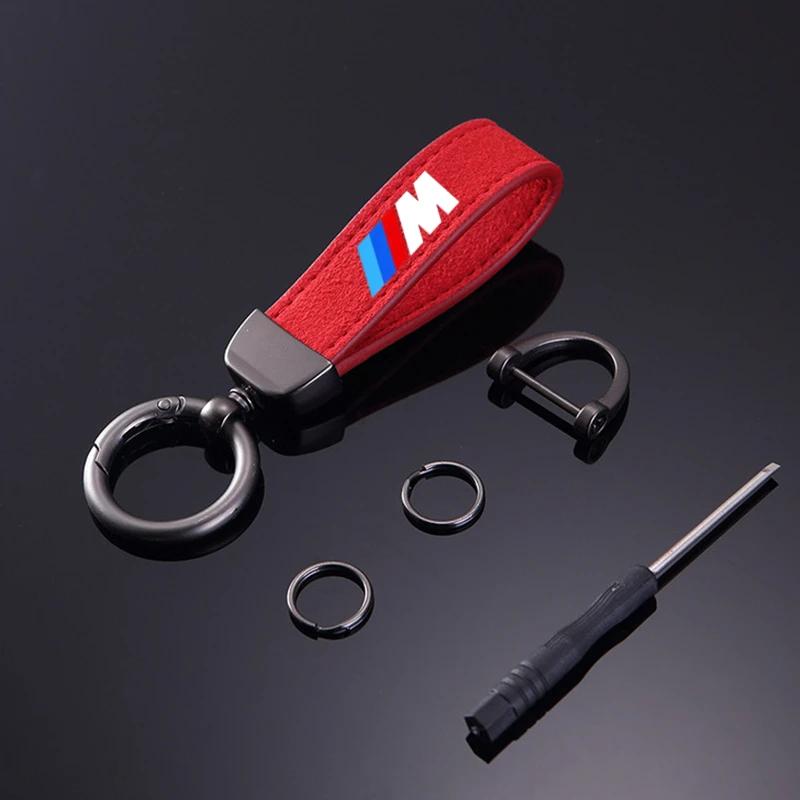 Portachiavi in Camoscio Moda 2025 Fibbia a Ferro di Cavallo Portachiavi Portachiavi Auto Per Emblema BMW M E46 E36 E34 F10 E90 F30 E60 F30 E53 E30