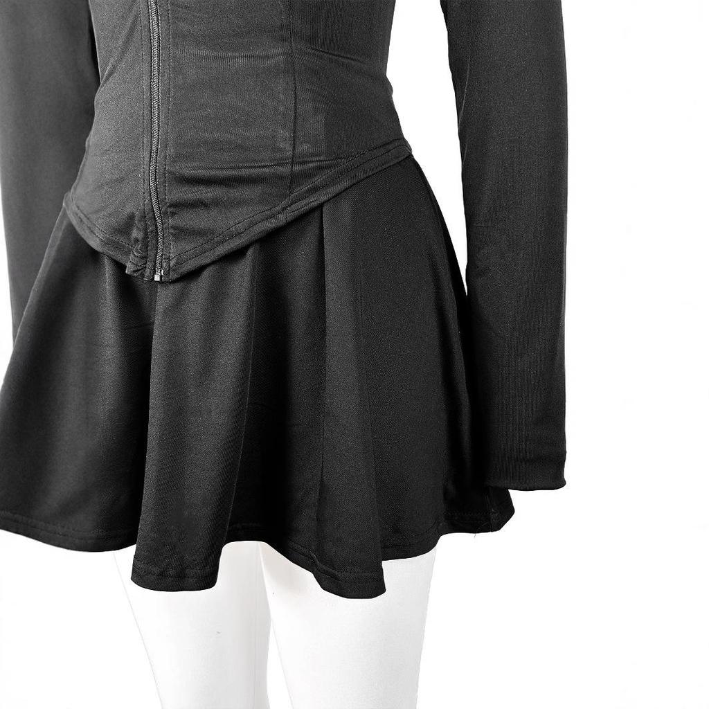 HR24029 Women's Sporty Casual Bodycon Waist-cinching Flared Skirt Set with Safety Shorts