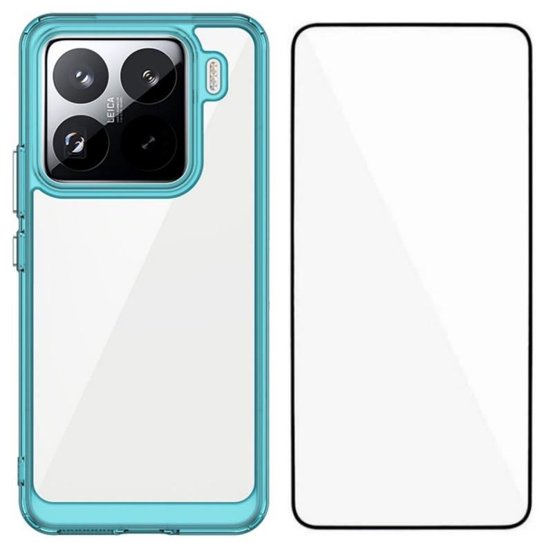 For Xiaomi 15 Pro Phone Case WANLONFENG XC Series TPU Acrylic Cover with Tempered Glass (Big Lens Hole)