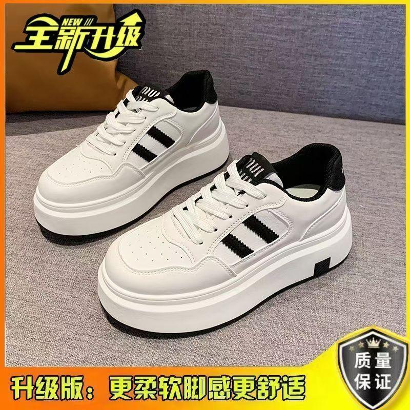 

Маленькие белые туфли на толстой подошве на все сезоны женские 2025 новая весна универсальные ангольско-красные маленькие маффины повседневные кеды 40 чёрный