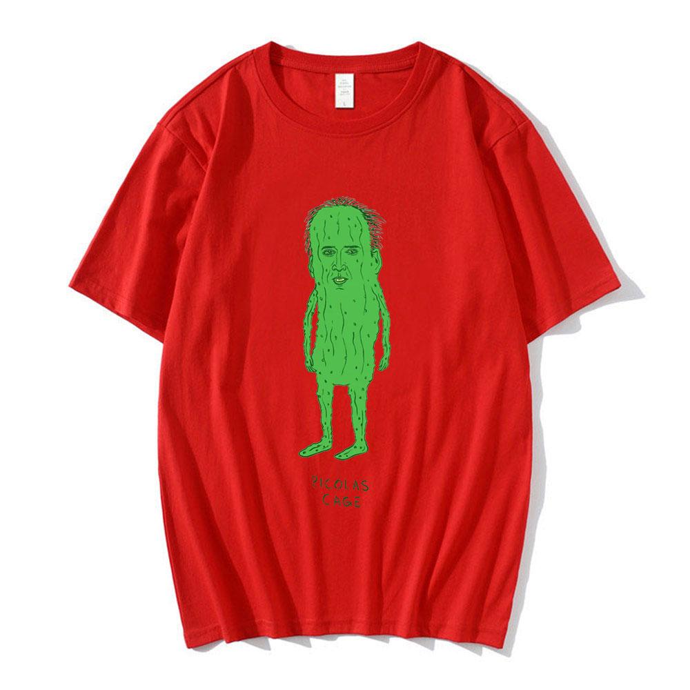 Picolas Cage T  Shirt Unisexs Nicolas Cage T Shirt Nicolas Cage Funny Weird Creepy Raising Arizona Green Pickles Valley T Shirts S