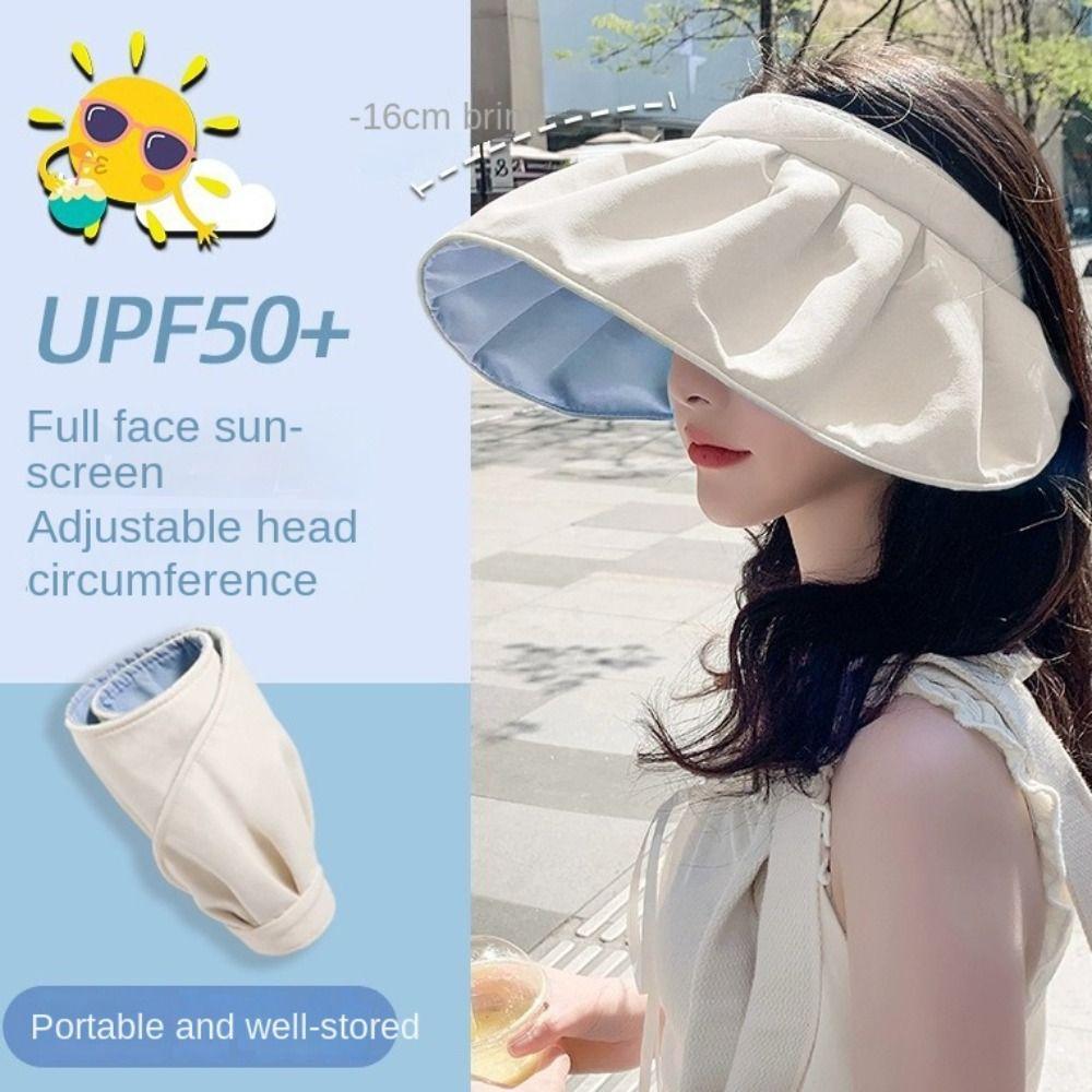 Topless Sun Protection Cap Sweet Foldable Visor Cap Simple Female Shell Hat Sport
