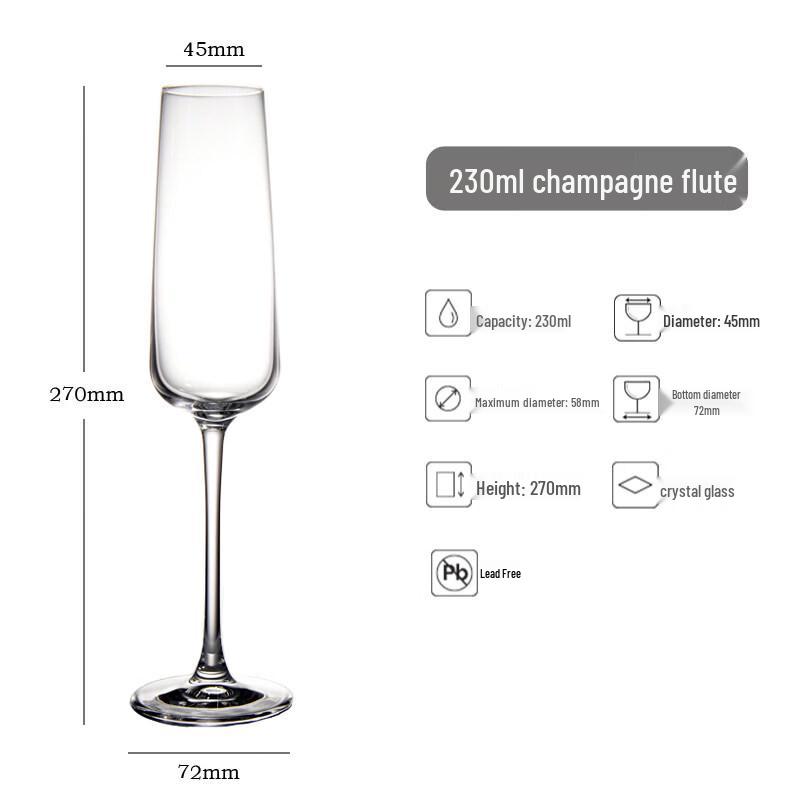 ZISIZ Crystal Glass Champagne Flute