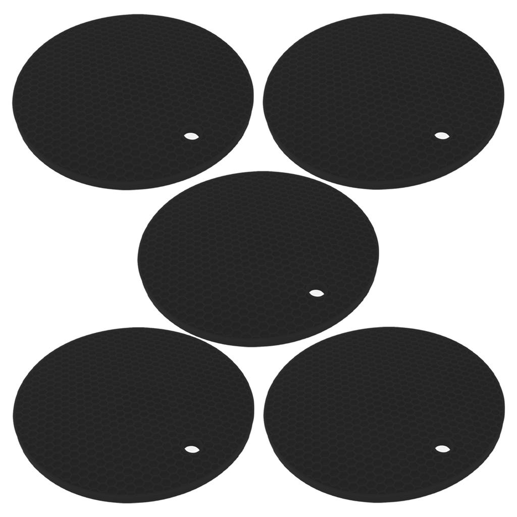 5PCS Silicone Trivet Mats Round Multipurpose Heat Resistant Non Slip Pads Pot Holders for Hot Pot