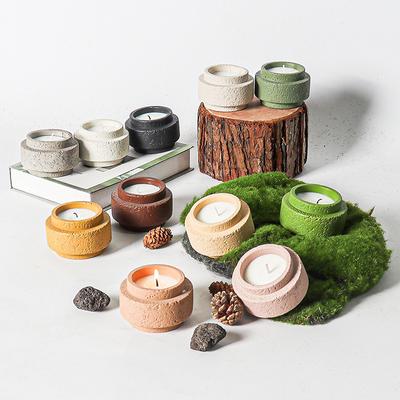 Nordic Simple Matte Cement Candle Holder Home Aromatherapy Candle Cup Diy Candle Holder Ornaments Wax Container Home Decoration