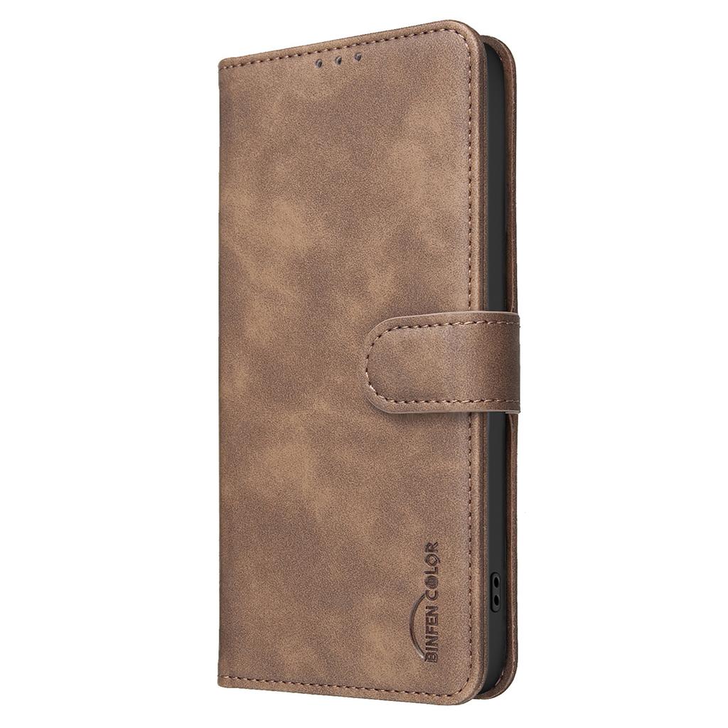 Wallet Case for iPhone 15 Pro - Leather/PU, Brown