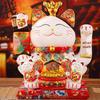 Automatic Waving Ceramic Lucky Cat Figurine - Perfect for Housewarming, Cash Register, or Living Room Decor