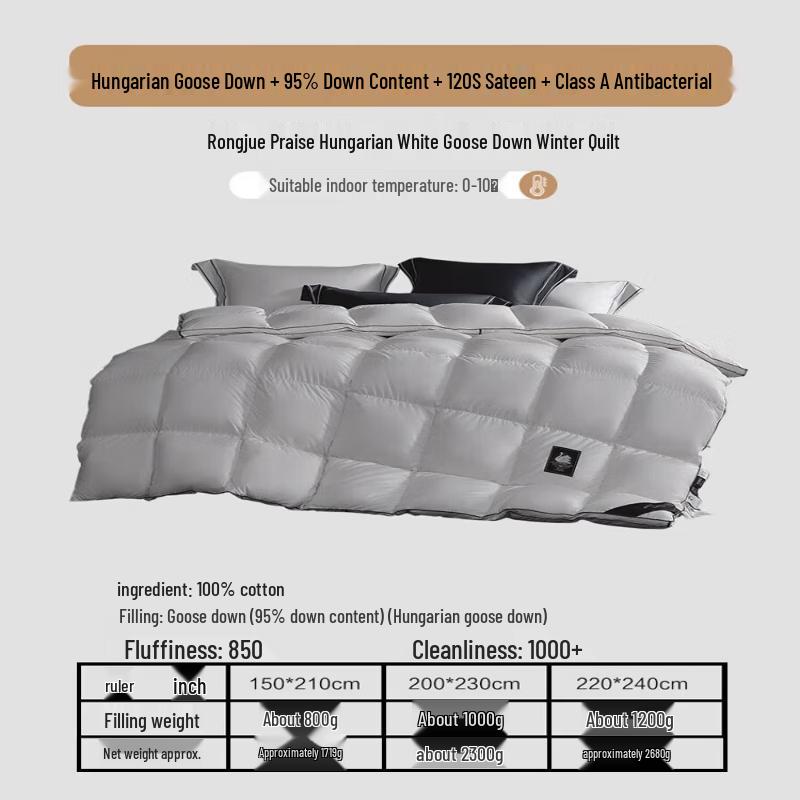 Mercury Home Textiles Velvet Jazz Praise 95% Hungarian Goose Down Winter Duvet 150cm x 210cm