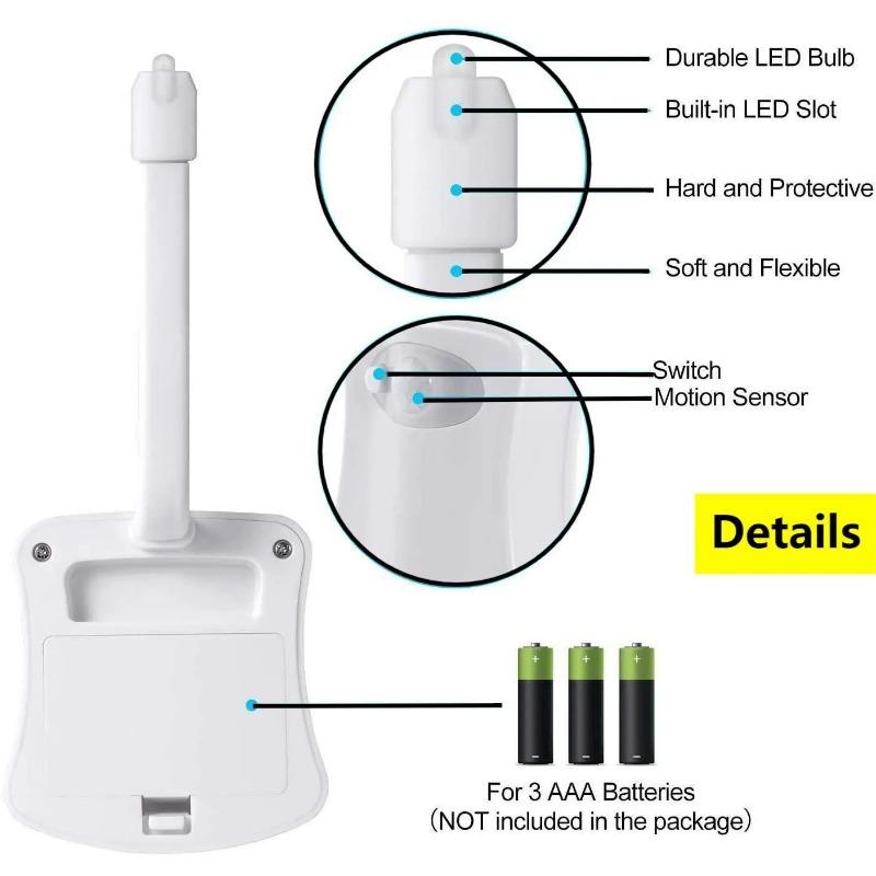 Cute Mini Human Body Infrared Induction LED Toilet Night Light, 8/16 Colors Bathroom Star Projector Lamp with Motion Sensor for Home Decor